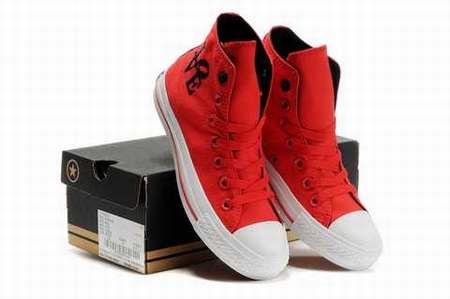 converse cuir rouge homme